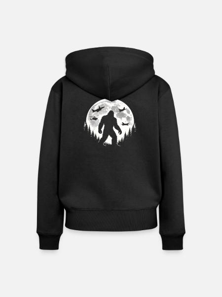 Bigfoot Flugzeuge - Frauen Premium Bio Zip Hoodie - Schwarz