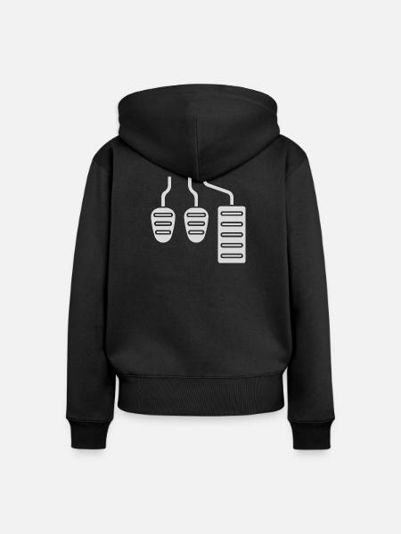 Manueller Schalthebel – Pedale - Frauen Premium Bio Zip Hoodie - Schwarz