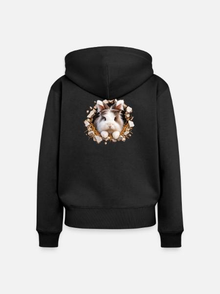 Forest - Löwenkopfkaninchen - Frauen Premium Bio Zip Hoodie - Schwarz