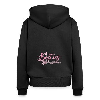 besties beste freunde - Frauen Premium Bio Zip Hoodie - Schwarz - Hinten - Julia (174cm)