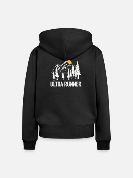 Ultra-Läufer - Frauen Premium Bio Zip Hoodie - Schwarz