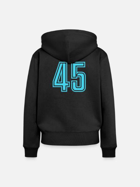 45 - Frauen Premium Bio Zip Hoodie - Schwarz