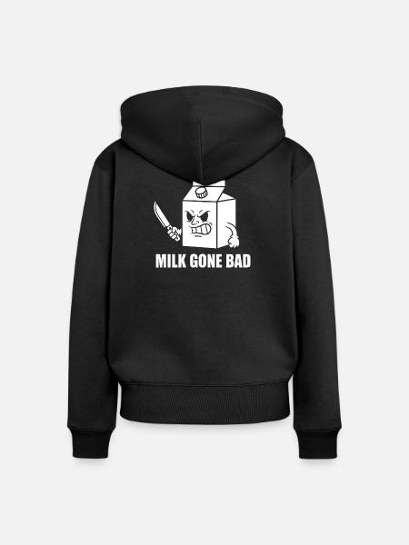 Milch Verdorbene Wut Cartoon - Frauen Premium Bio Zip Hoodie - Schwarz
