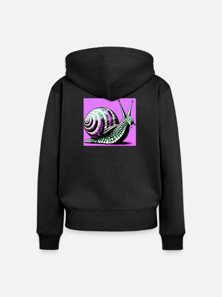 Schnecke - Frauen Premium Bio Zip Hoodie - Schwarz