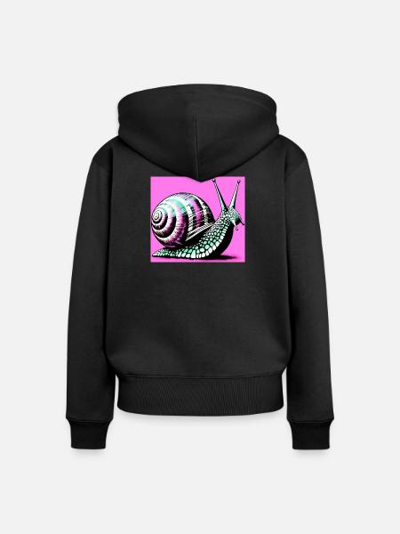 Schnecke - Frauen Premium Bio Zip Hoodie - Schwarz
