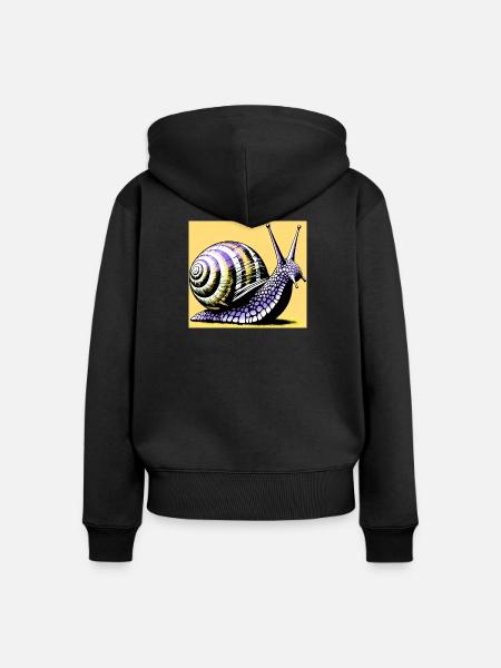 Schnecke - Frauen Premium Bio Zip Hoodie - Schwarz