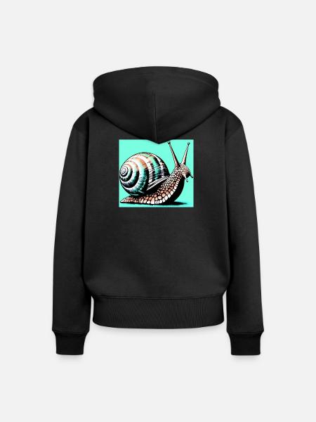 Schnecke - Frauen Premium Bio Zip Hoodie - Schwarz