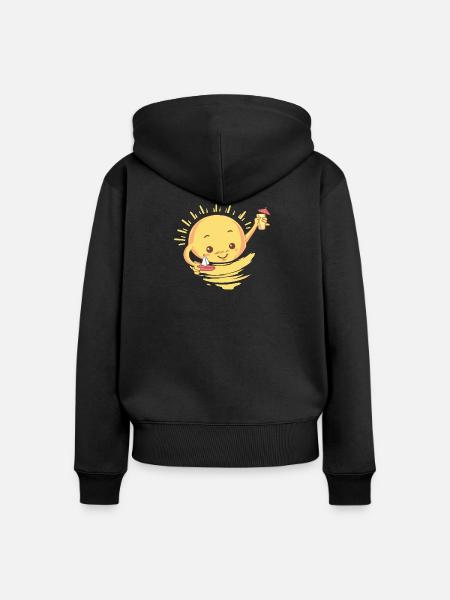 Sommer Cocktail Geschenk - Frauen Premium Bio Zip Hoodie - Schwarz