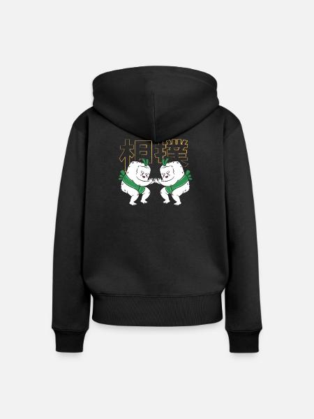 Sumo - Frauen Premium Bio Zip Hoodie - Schwarz