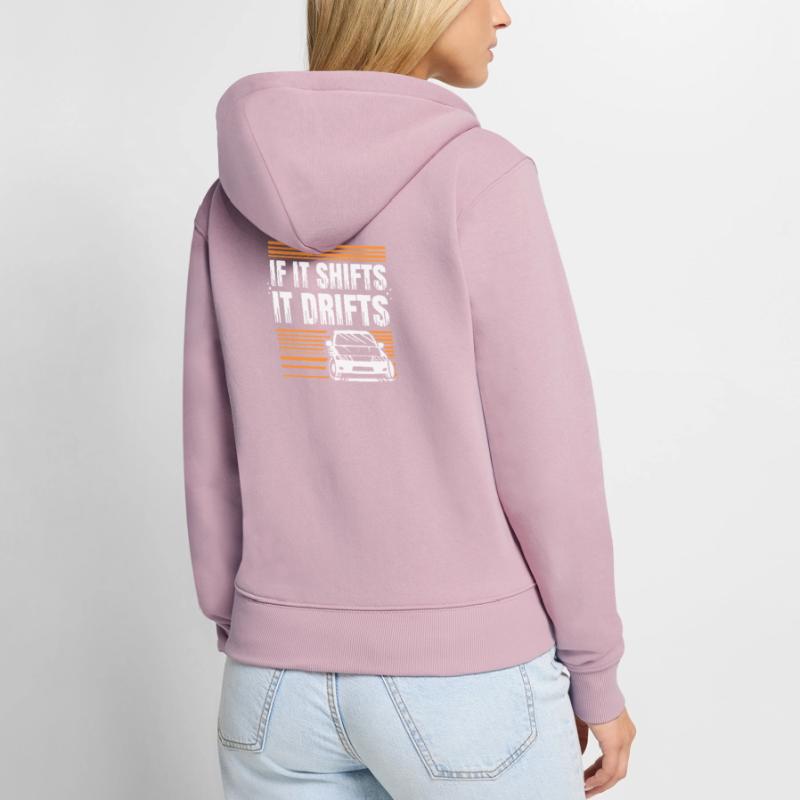 Si ça bouge, ça dérape, devis de dérapage de voiture, devis de conception Sweat à capuche zippé Premium bio Femme