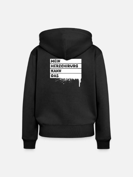 Herzchirurg als Handwerker - Frauen Premium Bio Zip Hoodie - Schwarz