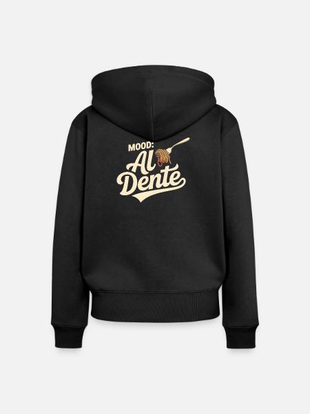 Al Dente Mood | Pasta Spruch - Frauen Premium Bio Zip Hoodie - Schwarz