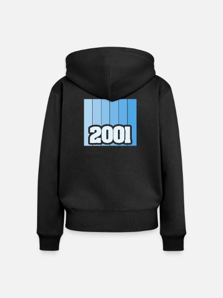 2001 - Frauen Premium Bio Zip Hoodie - Schwarz