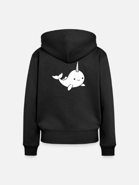 Narwal - Frauen Premium Bio Zip Hoodie - Schwarz