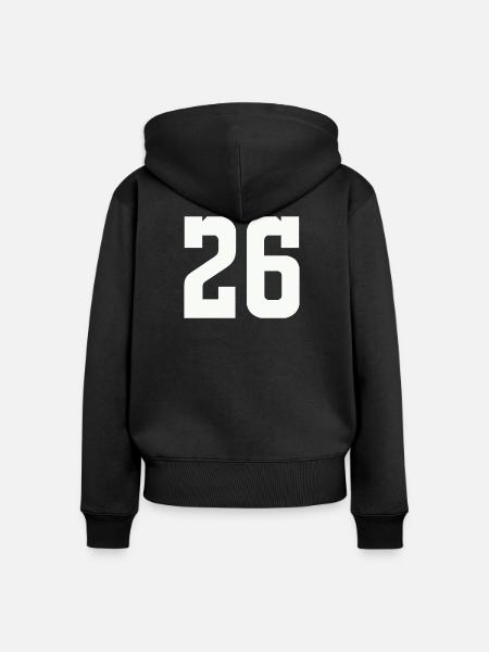 26 - Frauen Premium Bio Zip Hoodie - Schwarz