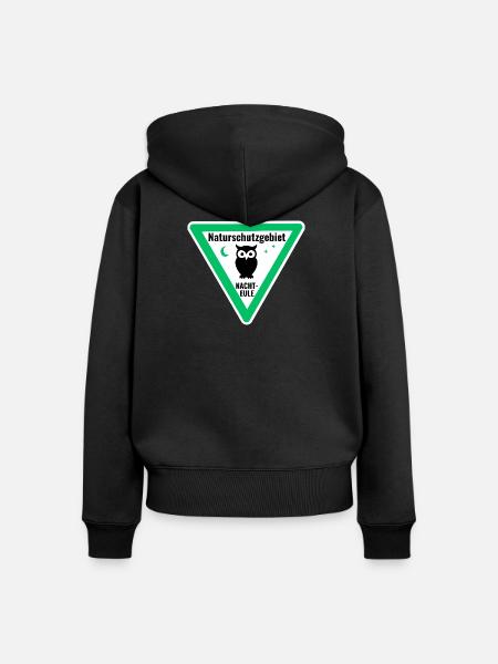 Naturschutzgebiet Nachteule - Frauen Premium Bio Zip Hoodie - Schwarz