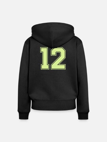 12 - Frauen Premium Bio Zip Hoodie - Schwarz