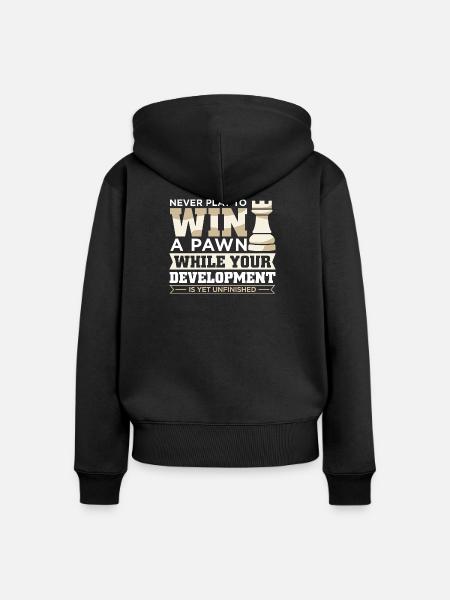 Schach Schachspieler Schachbrett - Frauen Premium Bio Zip Hoodie - Schwarz