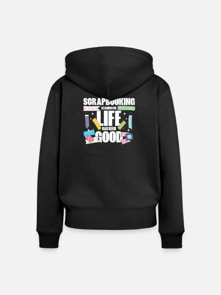 Scrapbooking Erinnerungen - Frauen Premium Bio Zip Hoodie - Schwarz