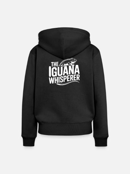 Der Leguan-Flüsterer - Frauen Premium Bio Zip Hoodie - Schwarz