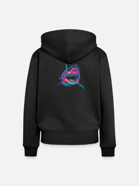Neonhai Popkunst Farbfeuer - Frauen Premium Bio Zip Hoodie - Schwarz
