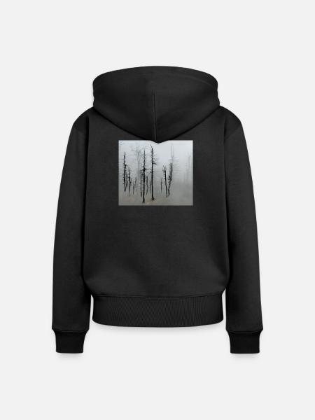Totholzfichten_im_Nebel - Frauen Premium Bio Zip Hoodie - Schwarz