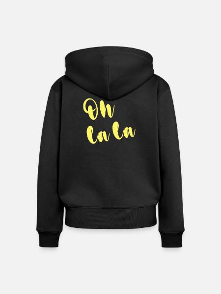 OH LA LA - Frauen Premium Bio Zip Hoodie - Schwarz