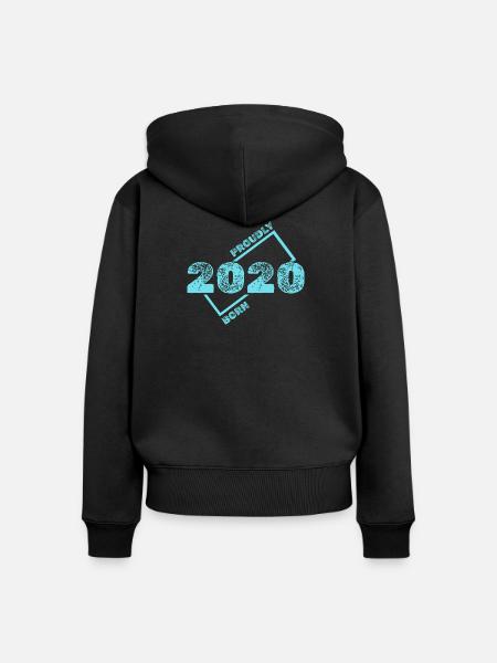 Geboren 2020 - Frauen Premium Bio Zip Hoodie - Schwarz