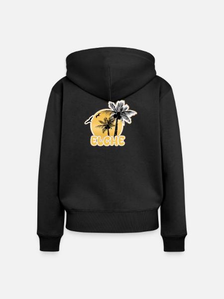 Strand Elche - Frauen Premium Bio Zip Hoodie - Schwarz