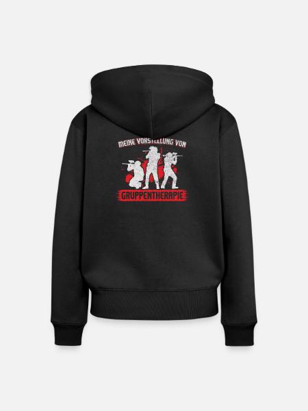Gruppentherapie Paintball - Frauen Premium Bio Zip Hoodie - Schwarz