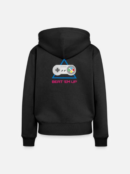 Retro Gamer Controller – Arcade-Videospiel - Frauen Premium Bio Zip Hoodie - Schwarz