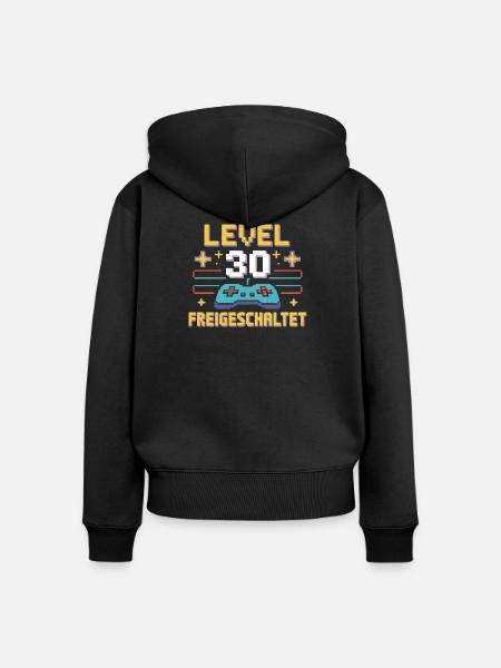 Level 30 Freigeschaltet Controller - Frauen Premium Bio Zip Hoodie - Schwarz