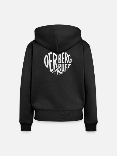 La montagne appelle le cœur - Sweat à capuche zippé Premium bio Femme - noir