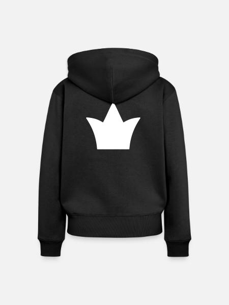 Krone – Symbol für Stärke & Selbstbewusstsein - Frauen Premium Bio Zip Hoodie - Schwarz