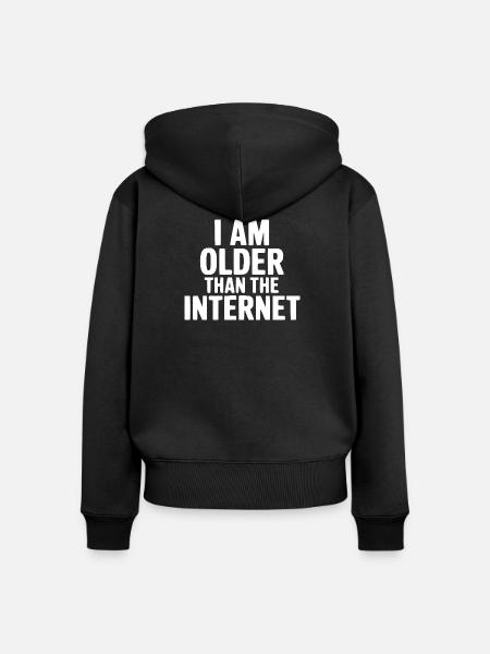 Ich bin älter als das Internet - Frauen Premium Bio Zip Hoodie - Schwarz