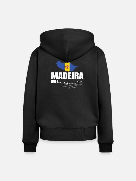 Madeira Auswandern - Frauen Premium Bio Zip Hoodie - Schwarz