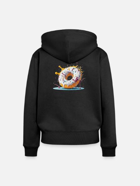 Donut - Frauen Premium Bio Zip Hoodie - Schwarz