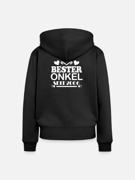 Bester Onkel seit 2006 - Frauen Premium Bio Zip Hoodie - Schwarz
