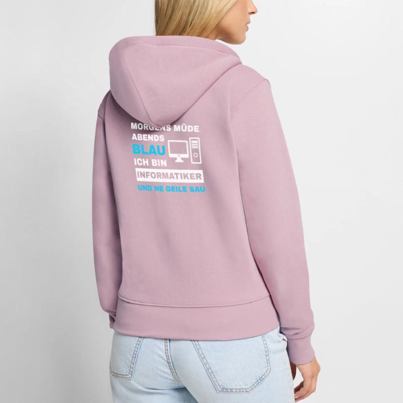 informatiker Programmierer Admin Sprüche Lustig Frauen Premium Bio Zip Hoodie