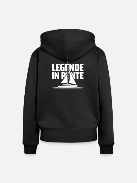 Legende in Rente - Frauen Premium Bio Zip Hoodie - Schwarz
