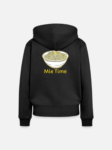 Mie Time Nudelschale - Frauen Premium Bio Zip Hoodie - Schwarz