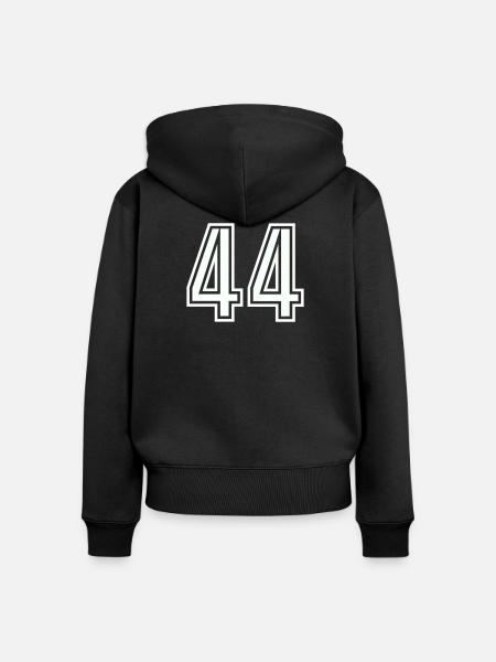 44 - Frauen Premium Bio Zip Hoodie - Schwarz