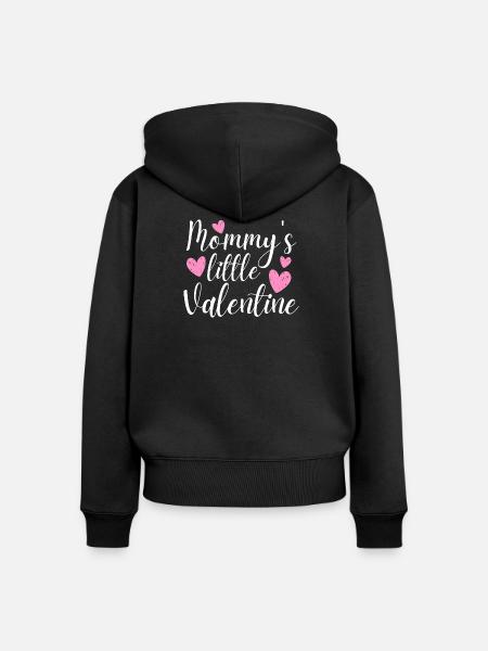 Mamas kleiner Valentin - Frauen Premium Bio Zip Hoodie - Schwarz