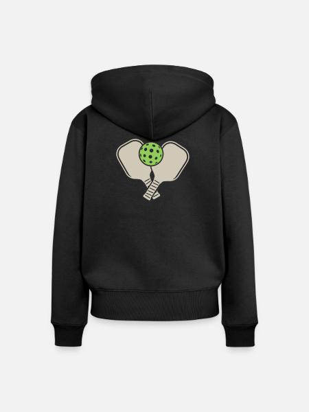 Pickleball - Frauen Premium Bio Zip Hoodie - Schwarz