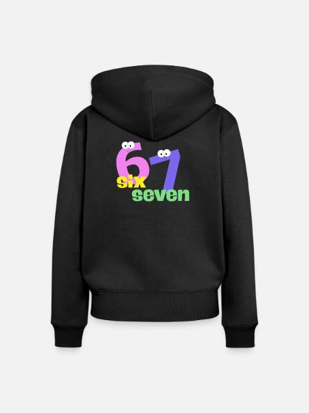 Six Seven Trend - Frauen Premium Bio Zip Hoodie - Schwarz