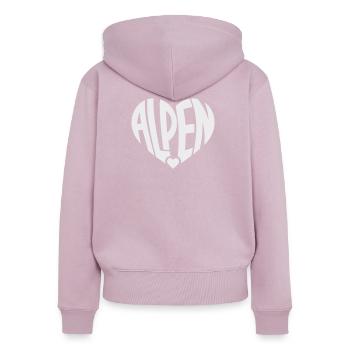 Alpen Herz-Logo - Frauen Premium Bio Zip Hoodie - Altrosa - Hinten - Julia (174cm)