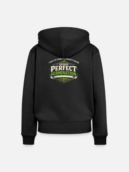 Perfekte Keimung | Microgreens Anzucht - Frauen Premium Bio Zip Hoodie - Schwarz