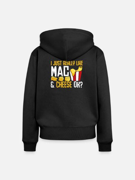 Makkaroni und Käse Mac and Cheese - Frauen Premium Bio Zip Hoodie - Schwarz