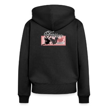 Füttern Wildtiere Tiere Eichhörnchen Vögel Spruch - Frauen Premium Bio Zip Hoodie - Schwarz - Hinten - Julia (174cm)