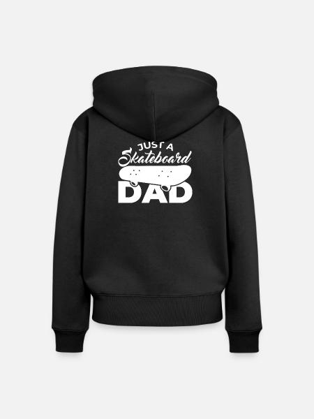 Nur ein Skateboard Vater - Frauen Premium Bio Zip Hoodie - Schwarz